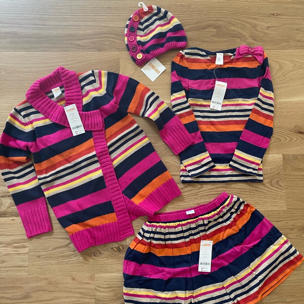 NWT Gymboree lot-sweater, shirt, skirt, and hat💗